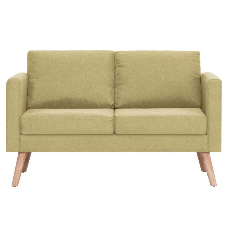 2-osobowa sofa tapicerowana tkaniną, zielona