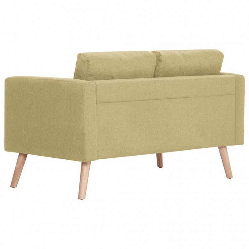 2-osobowa sofa tapicerowana tkaniną, zielona