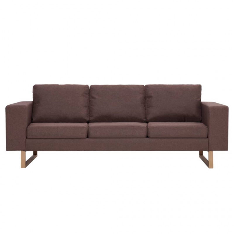 3-osobowa sofa tapicerowana tkaniną, brązowa