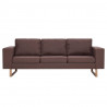 3-osobowa sofa tapicerowana tkaniną, brązowa