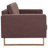 3-osobowa sofa tapicerowana tkaniną, brązowa