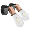 Lampy, 2 szt., żarówki żarnikowe 2 W, czarno-miedziane, E27
