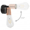 Lampy, 2 szt., żarówki żarnikowe 2 W, czarno-miedziane, E27