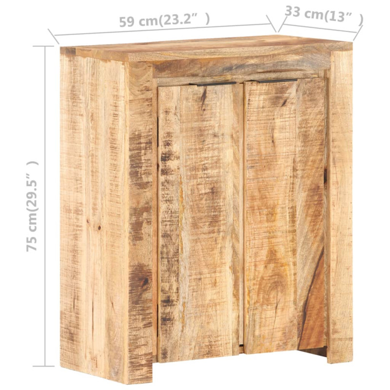 Szafka, 59x33x75 cm, surowe drewno mango