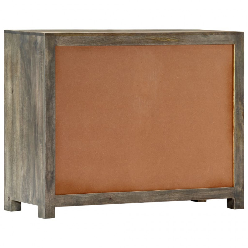 Szafka boczna, szara, 75 x 30 x 60 cm, lite drewno mango