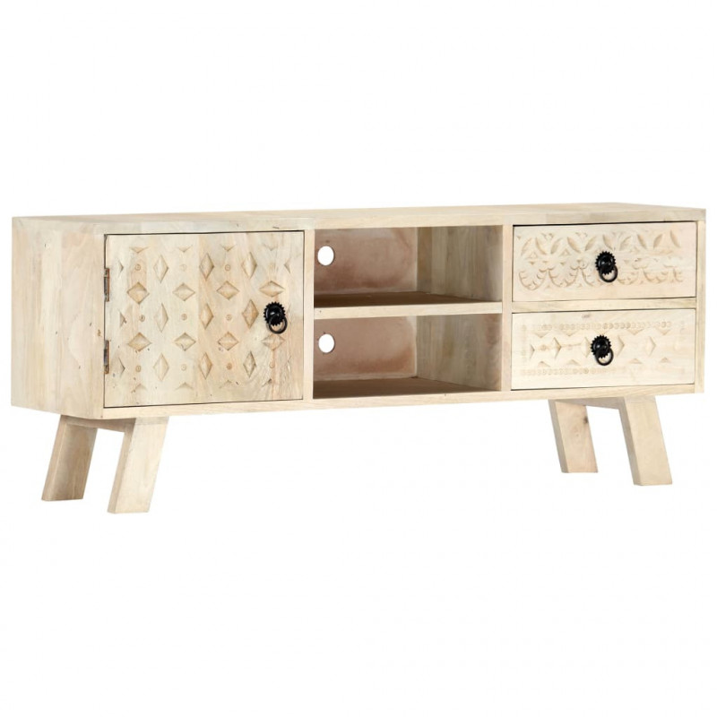 Szafka pod TV, 110 x 30 x 44 cm, lite drewno mango