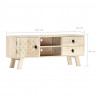 Szafka pod TV, 110 x 30 x 44 cm, lite drewno mango