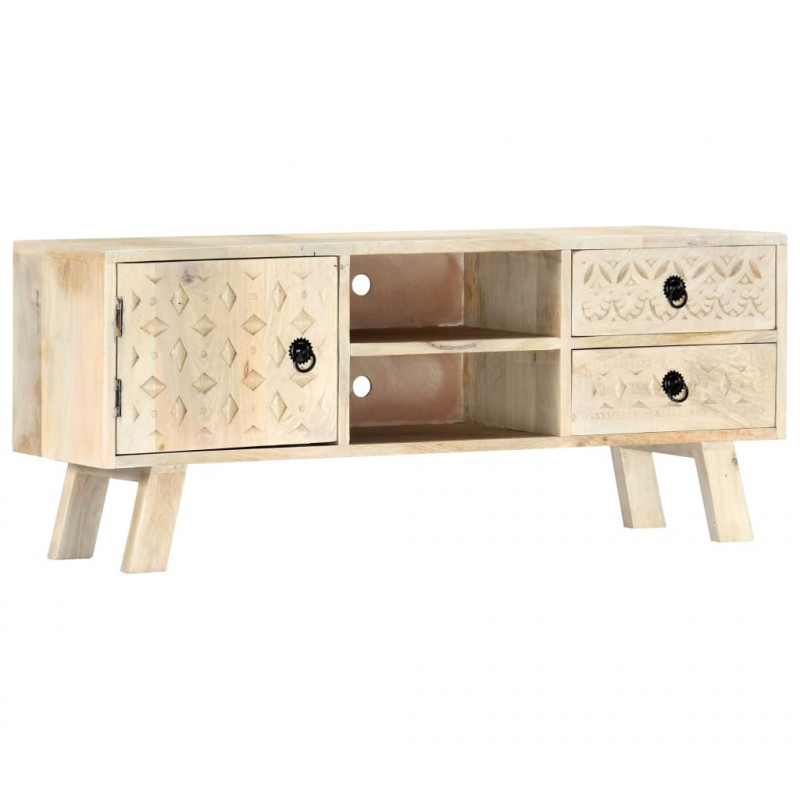 Szafka pod TV, 110 x 30 x 44 cm, lite drewno mango