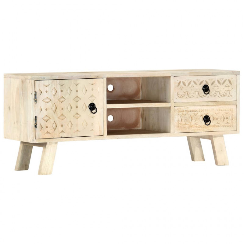 Szafka pod TV, 110 x 30 x 44 cm, lite drewno mango