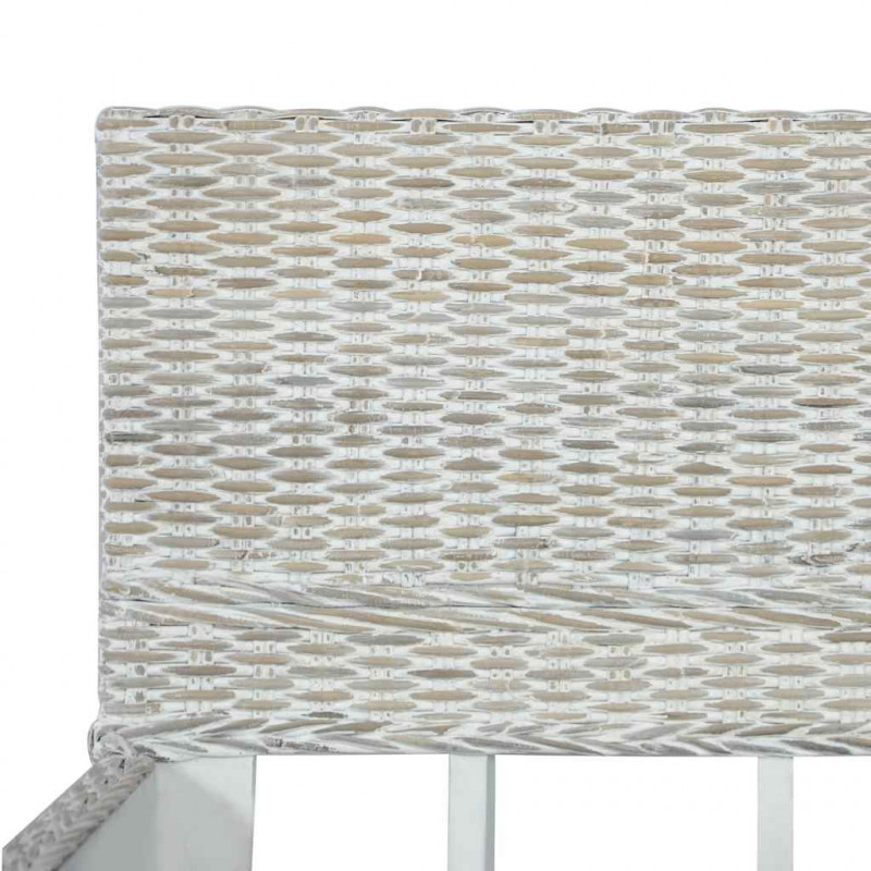 Rama łóżka, szara, naturalny rattan, 160 x 200 cm