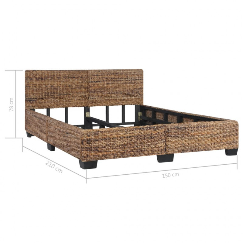 Rama łóżka, naturalny rattan, 140 x 200 cm