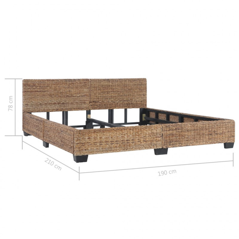 Rama łóżka, naturalny rattan, 180 x 200 cm