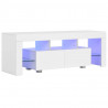 Szafka pod TV ze światłem LED, błyszcząca, biała, 130x35x45cm