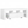 Szafka pod TV ze światłem LED, błyszcząca, biała, 130x35x45cm