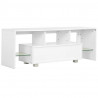 Szafka pod TV ze światłem LED, błyszcząca, biała, 130x35x45cm