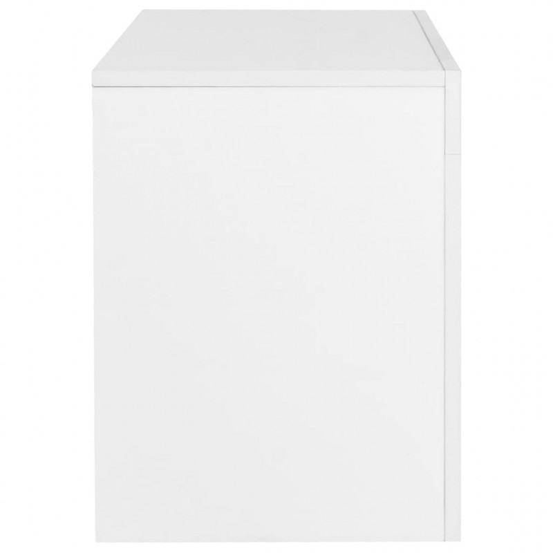 Szafka pod TV ze światłem LED, błyszcząca, biała, 130x35x45cm