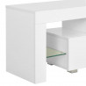 Szafka pod TV ze światłem LED, błyszcząca, biała, 130x35x45cm