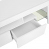 Szafka pod TV ze światłem LED, błyszcząca, biała, 130x35x45cm