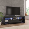 Szafka pod TV ze światłem LED, błyszcząca, czarna, 130x35x45cm