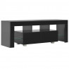 Szafka pod TV ze światłem LED, błyszcząca, czarna, 130x35x45cm
