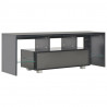 Szafka pod TV ze światłem LED, błyszcząca, czarna, 130x35x45cm