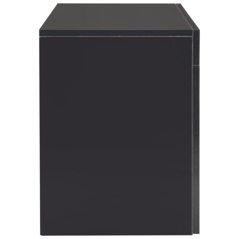 Szafka pod TV ze światłem LED, błyszcząca, czarna, 130x35x45cm