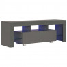 Szafka pod TV, ze światłem LED, błyszcząca, szara, 130x35x45cm