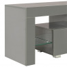 Szafka pod TV, ze światłem LED, błyszcząca, szara, 130x35x45cm