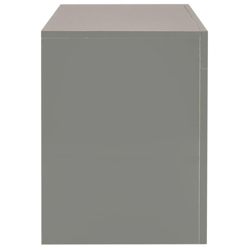Szafka pod TV, ze światłem LED, błyszcząca, szara, 130x35x45cm
