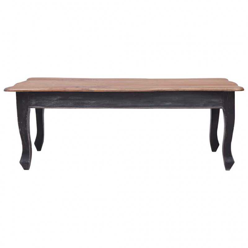 Stolik kawowy, czarny, 120x60x45 cm, lite drewno mahoniowe