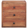 Szafka nocna, 3 szuflady, 35x25x35 cm, lite drewno z mahoniowe