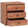 Szafka nocna, 3 szuflady, 35x25x35 cm, lite drewno z mahoniowe