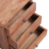 Szafka nocna, 3 szuflady, 35x25x35 cm, lite drewno z mahoniowe