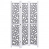 Parawan 3-panelowy, szary, 105 x 165 cm, lite drewno