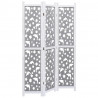 Parawan 3-panelowy, szary, 105 x 165 cm, lite drewno