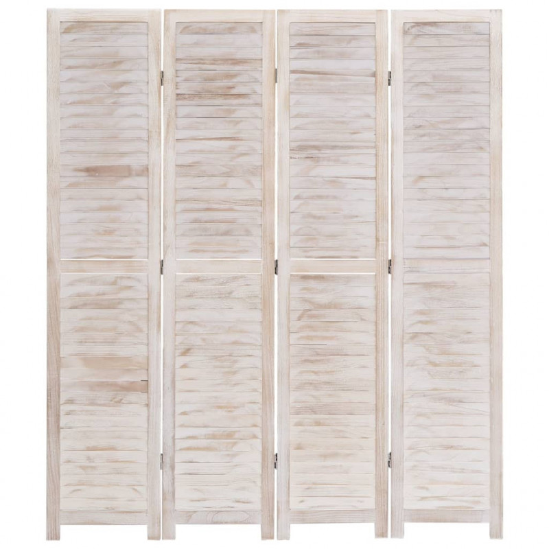 Parawan 4-panelowy, biały, 140 x 165 cm, drewniany