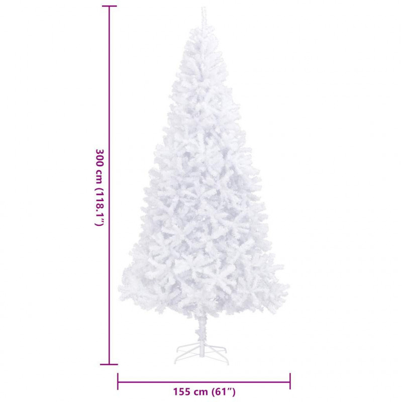 Sztuczna choinka, 300 cm, biała