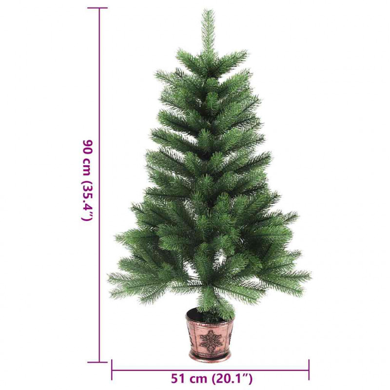 Sztuczna choinka z realistycznymi igłami, 90 cm, zielona