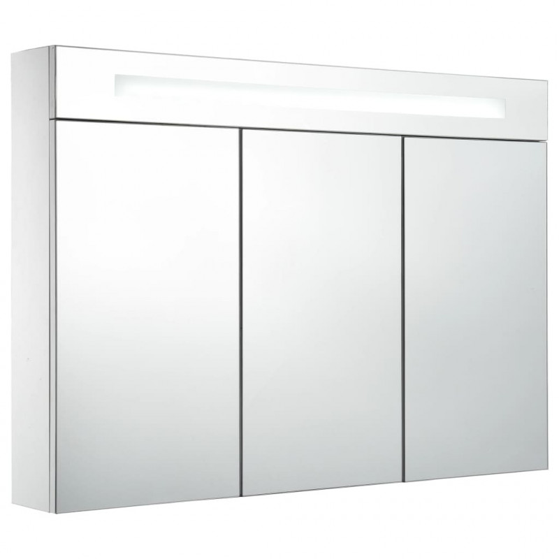 Szafka łazienkowa z lustrem i LED, 88 x 13 x 62 cm