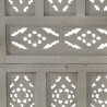 Parawan 4-panelowy, rzeźbiony, szary, 160x165 cm, drewno mango