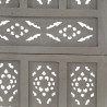 Parawan 5-panelowy, rzeźbiony, szary, 200x165 cm, drewno mango