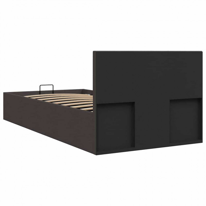 Rama łóżka z podnośnikiem, ciemnoszara, tkanina, 100 x 200 cm