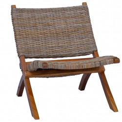 Krzesło, naturalny rattan kubu i lite drewno mahoniowe