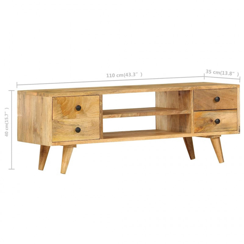 Szafka pod TV, 110 x 35 x 40 cm, lite drewno mango