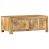 Stolik kawowy z 4 szufladami, 90x50x35 cm, lite drewno mango