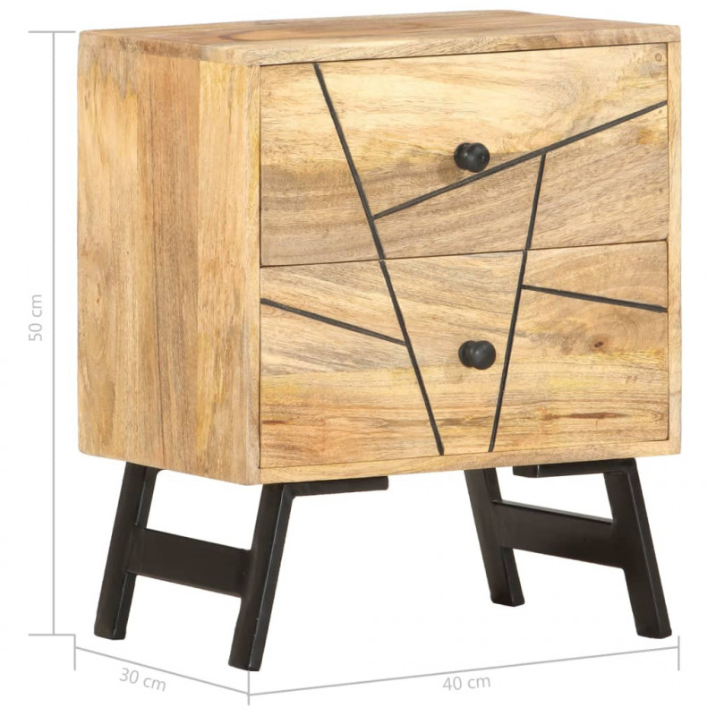 Szafka nocna, 40x30x50 cm, lite drewno mango