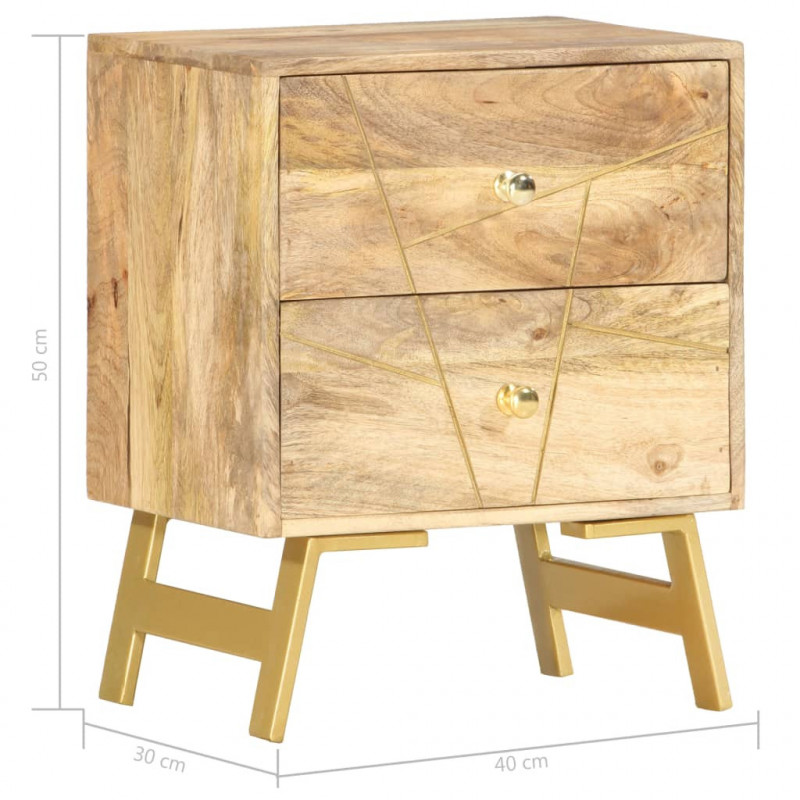 Szafka nocna, 40x30x50 cm, lite drewno mango