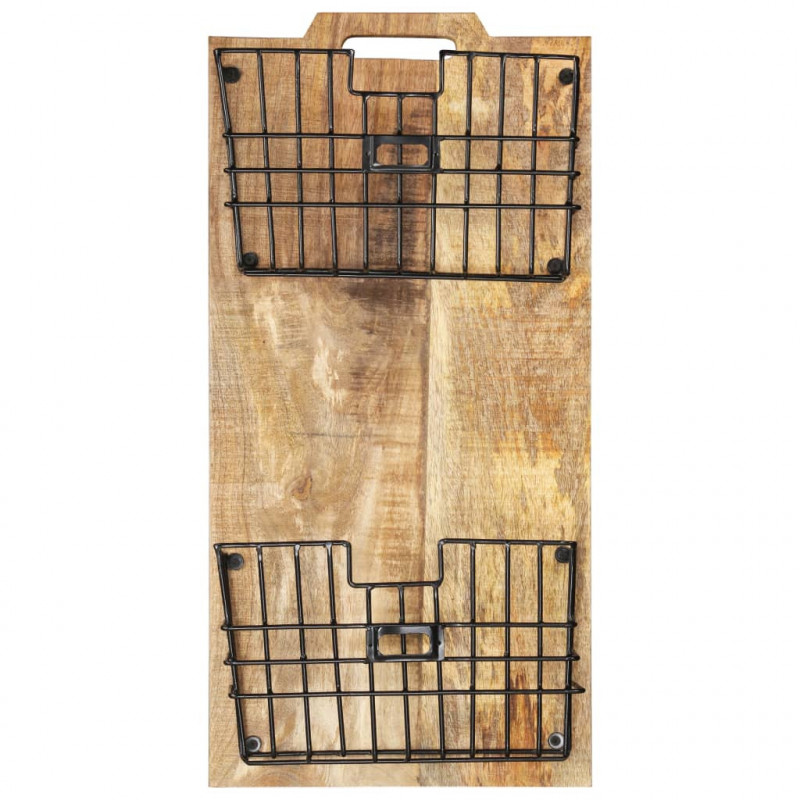 Stojak ścienny na gazety, 33x10x67 cm, surowe drewno mango