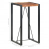 Stolik barowy, 60 x 60 x 110 cm, lite drewno akacjowe