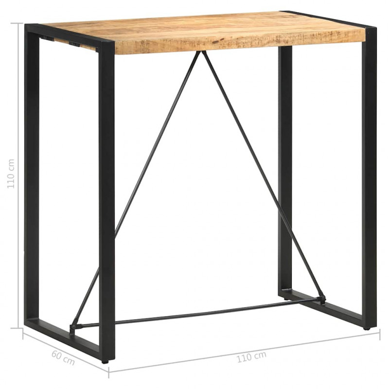 Stolik barowy, 110 x 60 x 110 cm, lite drewno mango